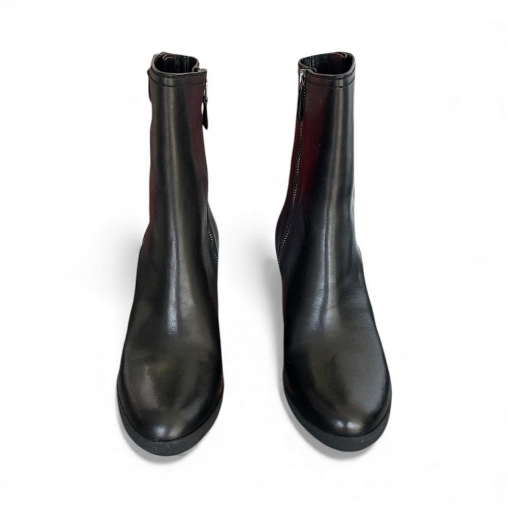 Prada Black Leather Hidden Wedge Ankle Bootie 9.5 - Picture 4 of 10